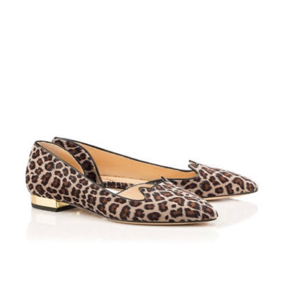 Charlotte Olympia Shoes - NWOT Charlotte Olympia FELINE D'ORSAY velvet pointy toe flats in Leopard